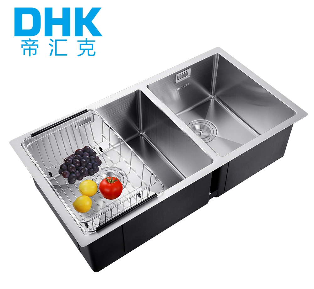China Wholesale Upc Handmade SUS304 Double Bowl Pipe Garbage Disposal to Drainlarge Built in Stainless Steel Undermount Kitchenware Kitchen Sink