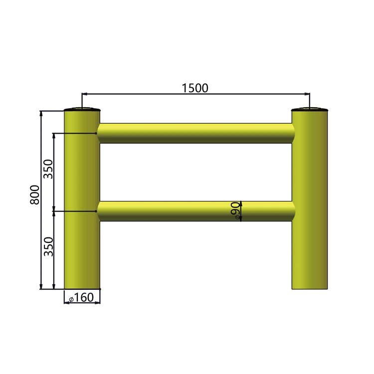 Two Rails Anti-Collision Safety Barrier Flexible Crash Barriers Anti-Collision Column HDPE Material