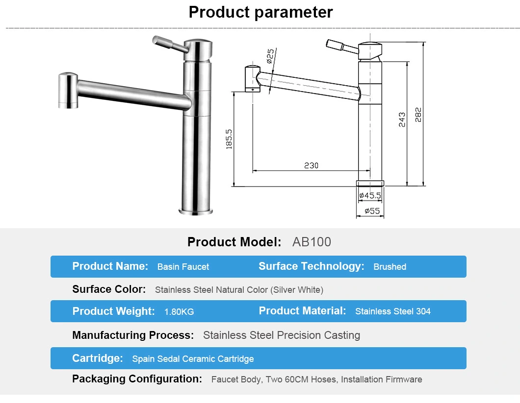 Ablinox Modern Fashion Decoration Factory Direct Hot Sale 304 Stainless Steel Sensor Taps