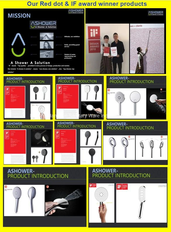 If Awarding Winner Shower Head with Spinning Button From Ashower