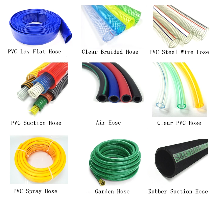 PVC Fiber Braided Reinforced Flexible Garden Water Pipe Hose with Brass Connector
