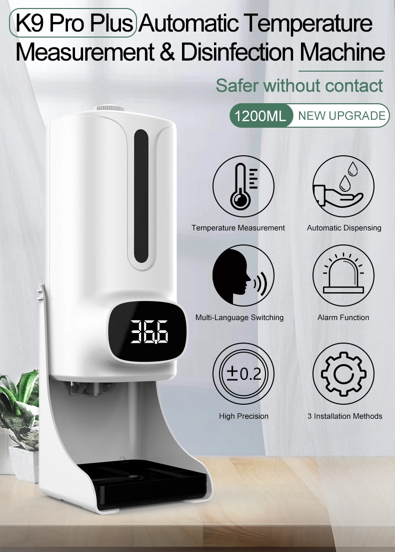 Spray/Gel/Foam 1.2L K9 Pro Plus Automatic Touchless Hand Sanitizer Dispenser dispenser