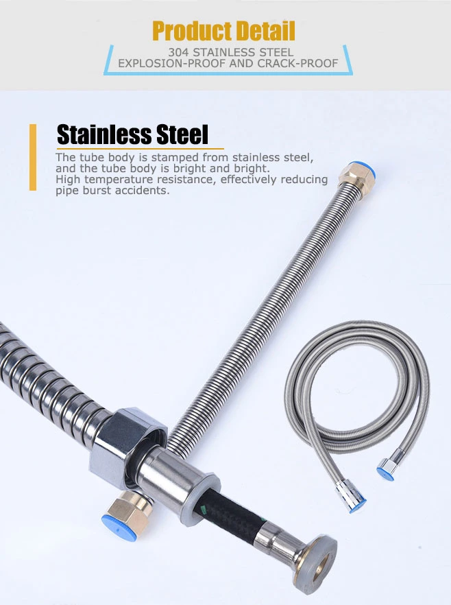 Stainless Steel Double Lock Extensible Metal Bathroom Shower Flexible Hose for Showers, Sprayers