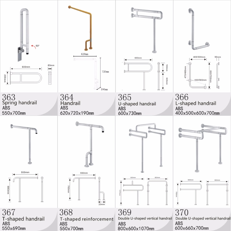 Top Quality Grab Bar Handrail Grab Rail for Convalescent Shape Pregnant Toilet Safety