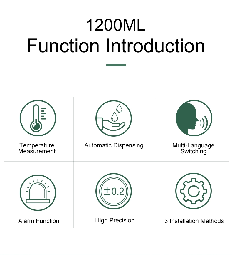 2022 New 1200ml Wall Mount No-Touch Automatic K9-PRO Plus Intelligent Dispenser Temperature Sensor Soap Dispenser