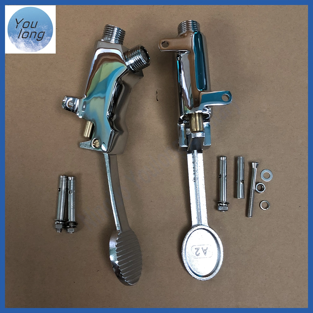 Vertical Basin Switch Foot Operated Faucet for Hospital Sink Tap Foot Pedal Valve Faucet
