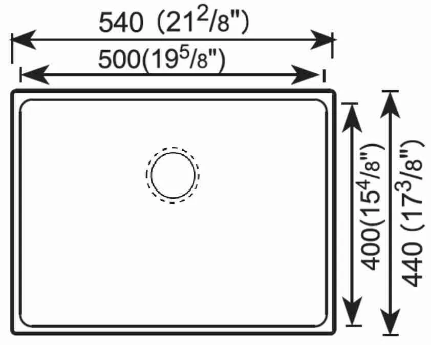 304# Stainless Steel Square Single Bowl Brushed Kitchen Sink