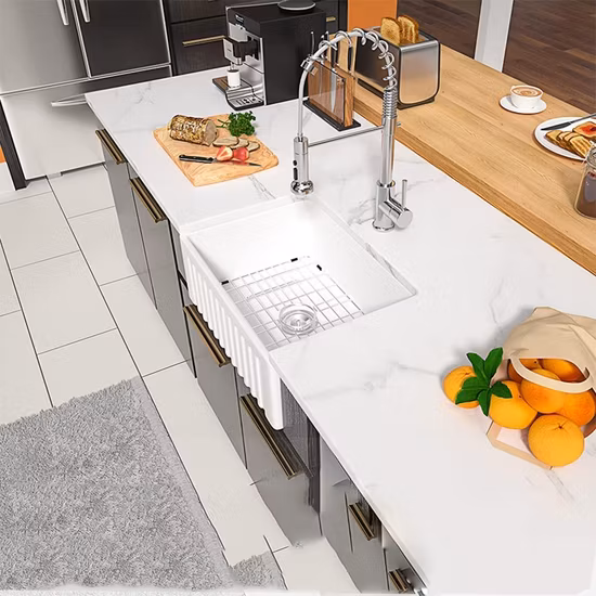 Bl2318c Chaozhou Factory 24 Inch Ceramic Porcelain Fireclay Farmhouse Kitchen Sink