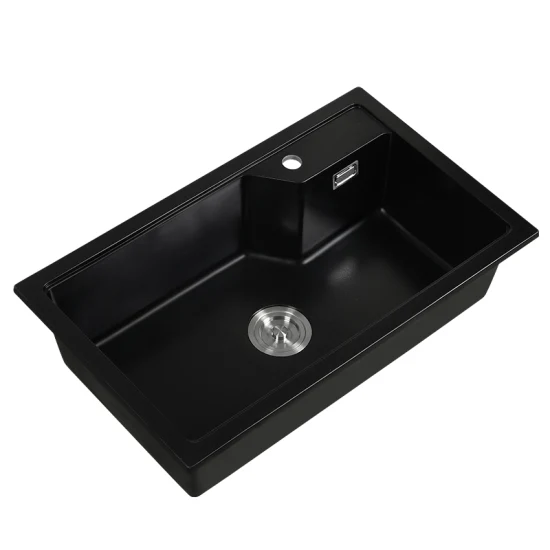 8046 China Supplier High Grade Handmade Rectangular Black Quartz Sink Kitchen Sink Kitchenware Kitchen Sink